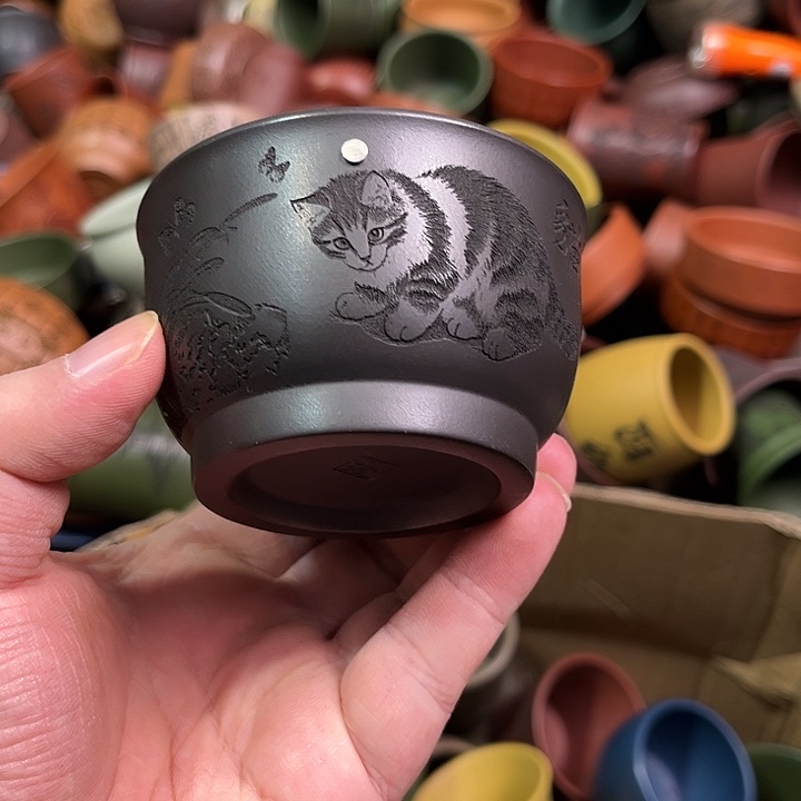 紫砂茶杯全手工紫砂主人杯