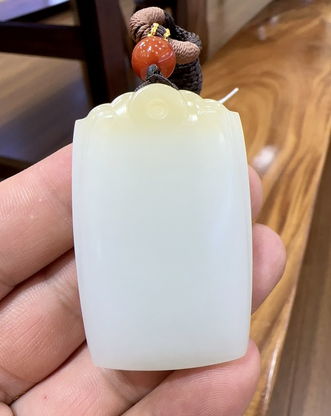 和田玉新疆料羊脂白玉无事牌