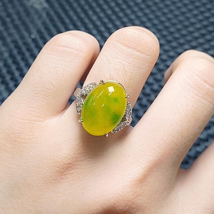 （聚宝严选）B52黄绿椭圆戒指精美气质时尚百搭妈妈款