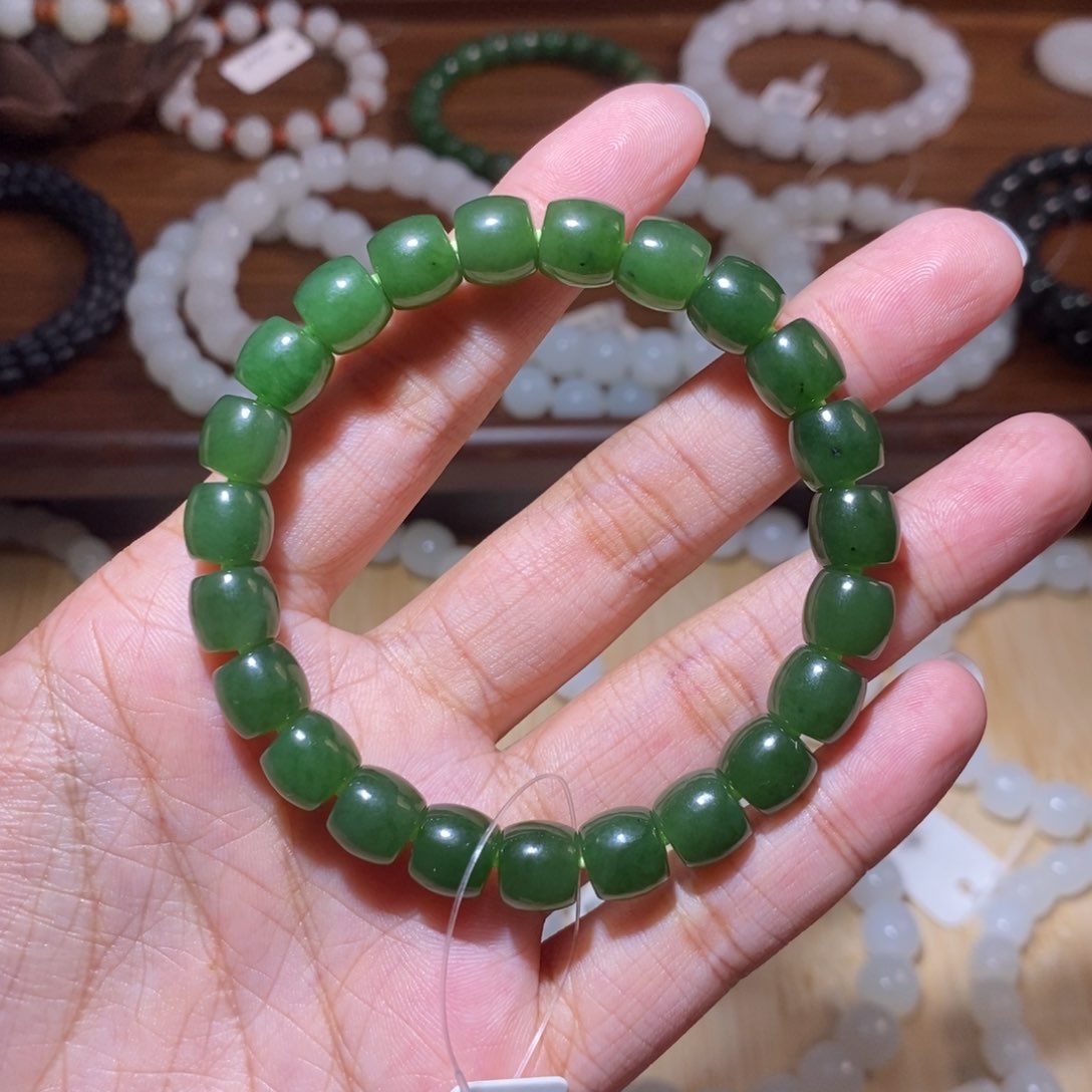 和田玉手串未镶嵌清**客