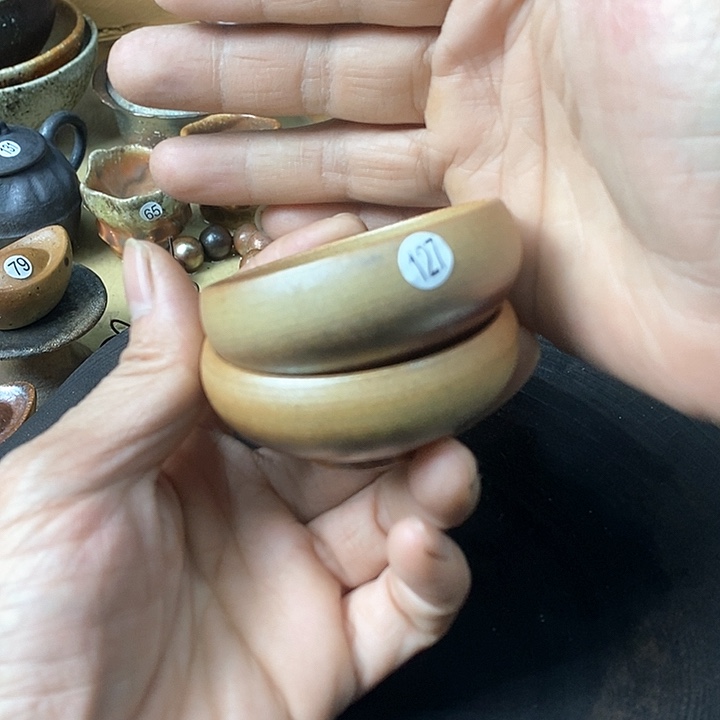 杯手工粗陶、柴烧茶器