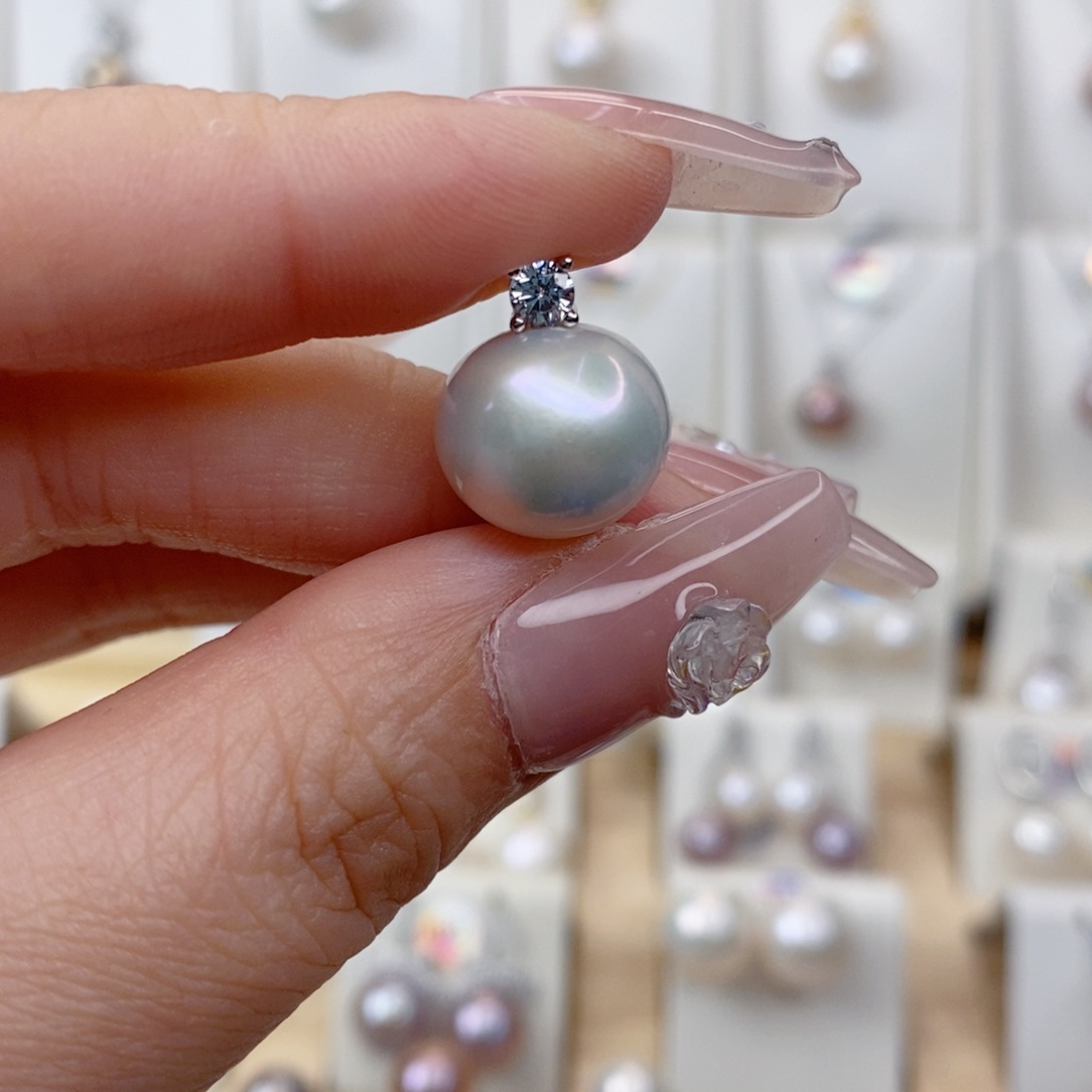 淡水珍珠吊坠(赠链)银S925镶嵌