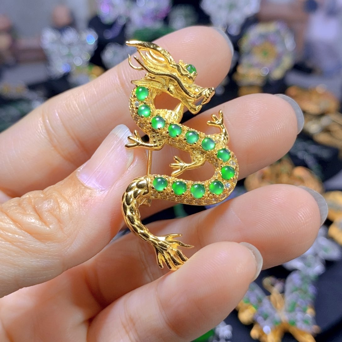 翡翠耳钉银S925镶嵌天然翡翠