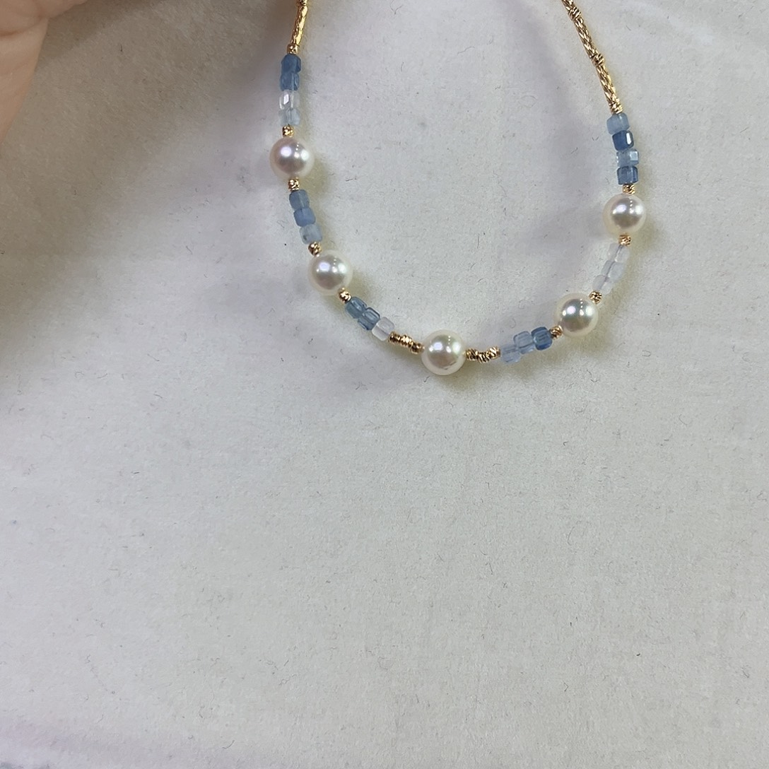 海水珍珠颈饰银S925镶嵌手链