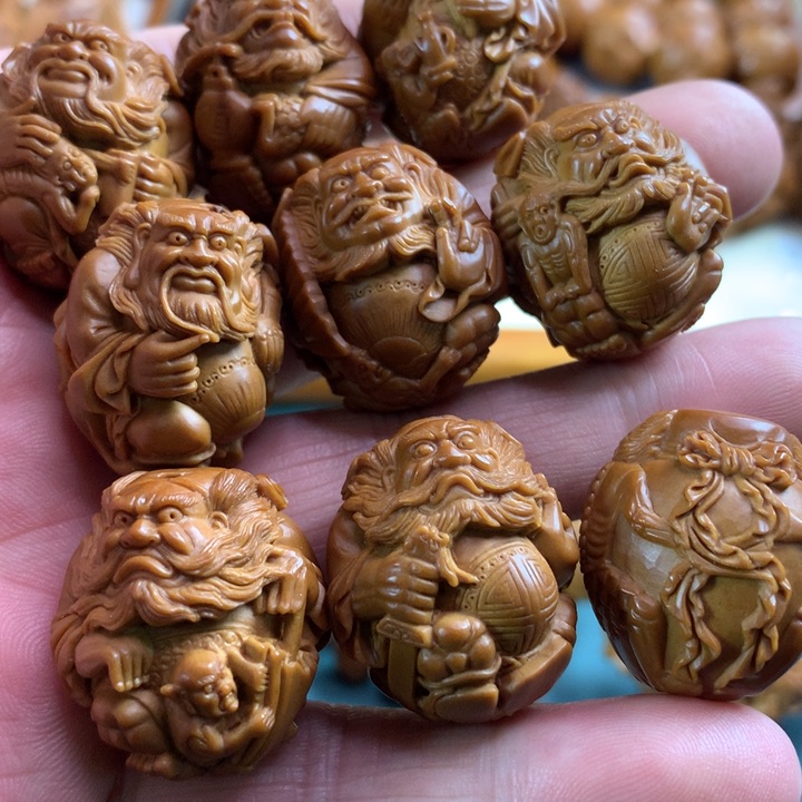 橄榄核手串/手链源橄榄核雕，钟馗手串