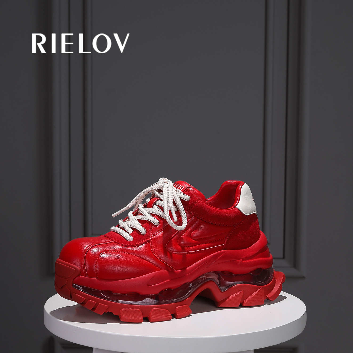 RIELOV【桃子】增高8cm时尚潮流秋冬款厚底百搭女士休闲鞋666-198