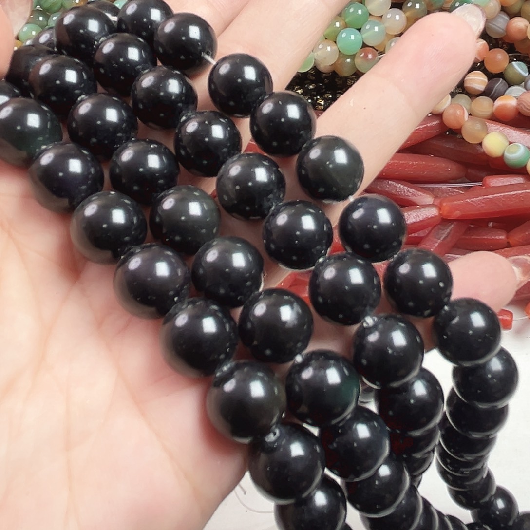 玛瑙/玉髓合金珠宝半成品A101。彩耀石一条12mm