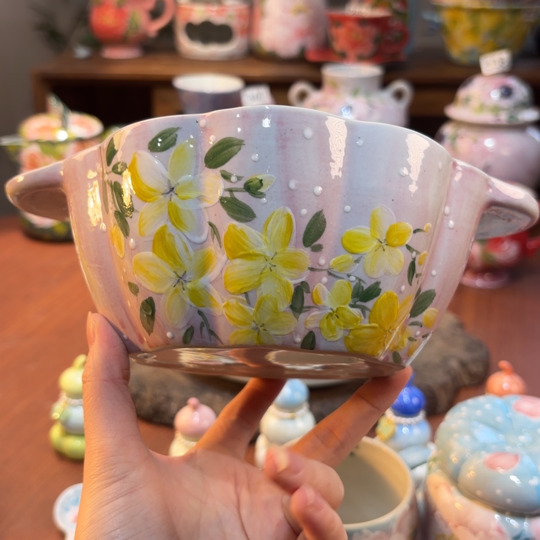 景德镇手绘高温釉下彩陶瓷茶具 