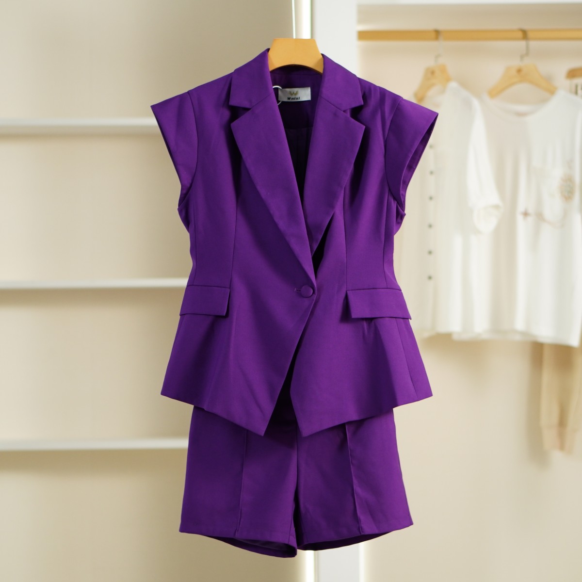 【深圳原创】O-753  女装时尚定制时装气质西服套装紫色hb965