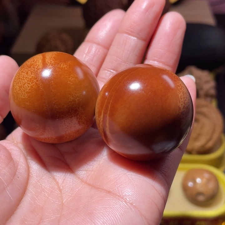 桃核把件橄榄核光珠手球