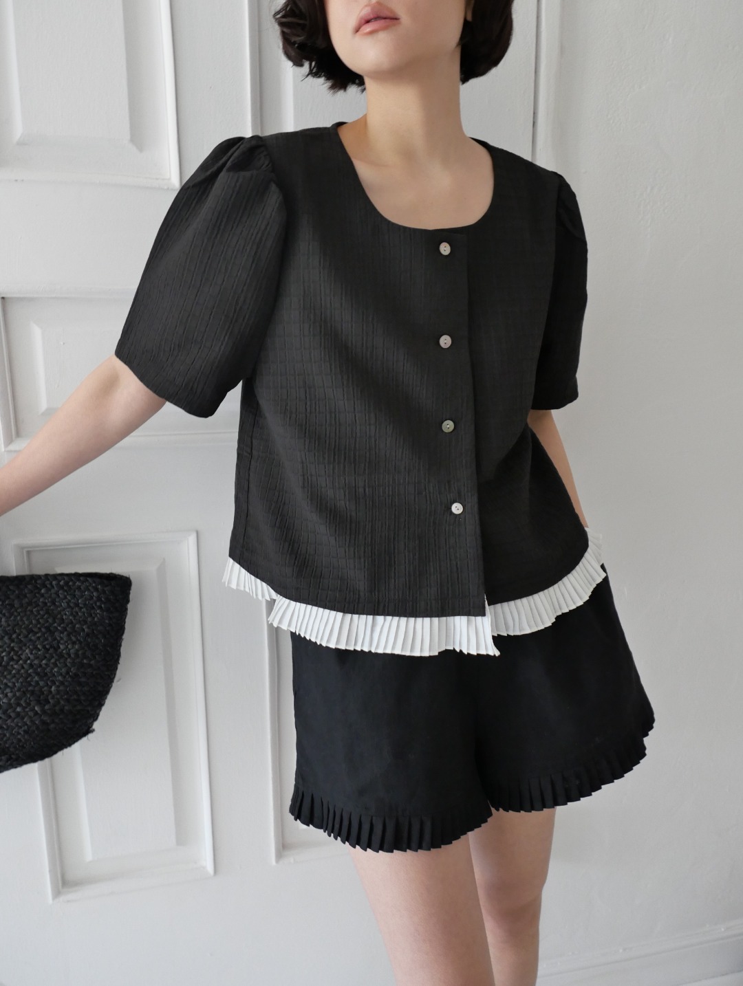 《6.8大上新》拼接挺括感直筒百搭衬衫 00915