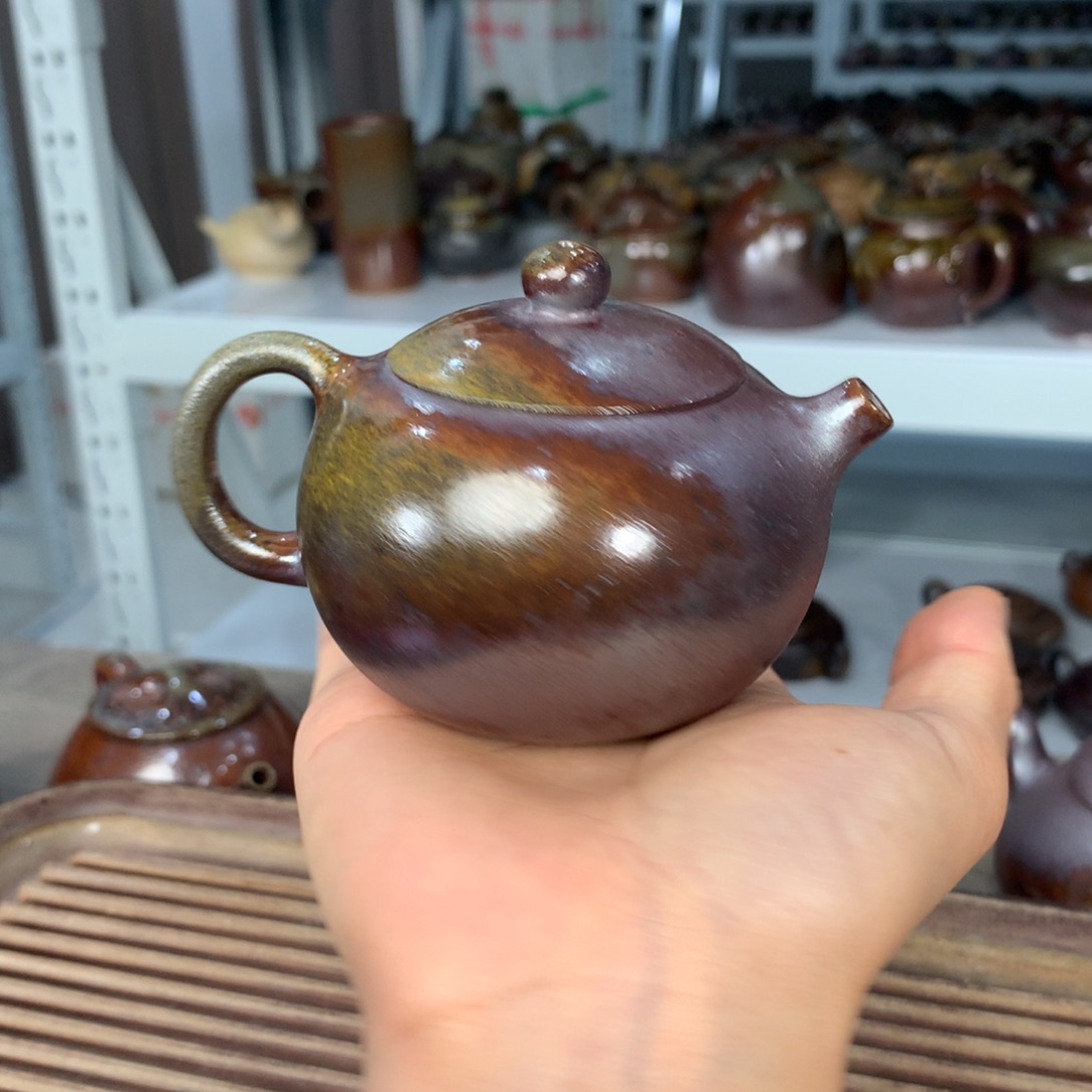 茶壶紫砂纯自然柴烧