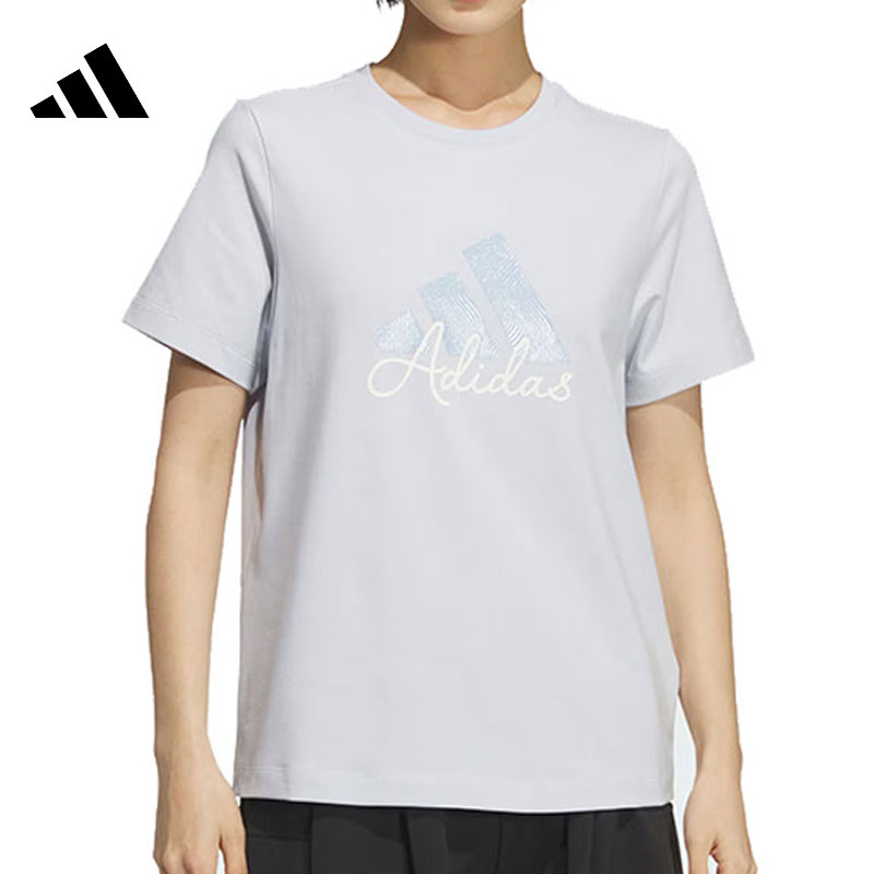 adidas阿迪达斯【吾】女子运动休闲短袖T恤KF2678