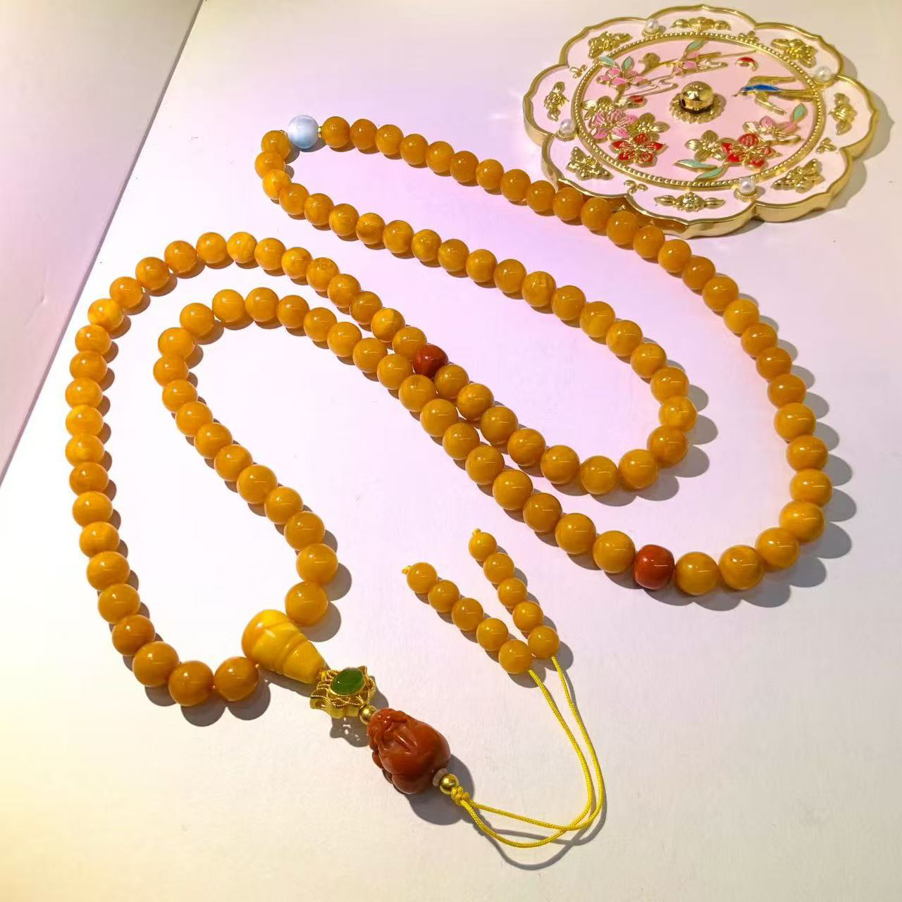 蜜蜡108佛珠项链7mm 6756950