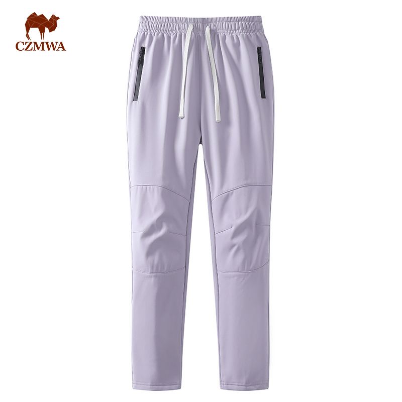 骆驼骑师冲锋裤男女同款裤子户外休闲裤秋冬款加绒加厚软壳裤冬季