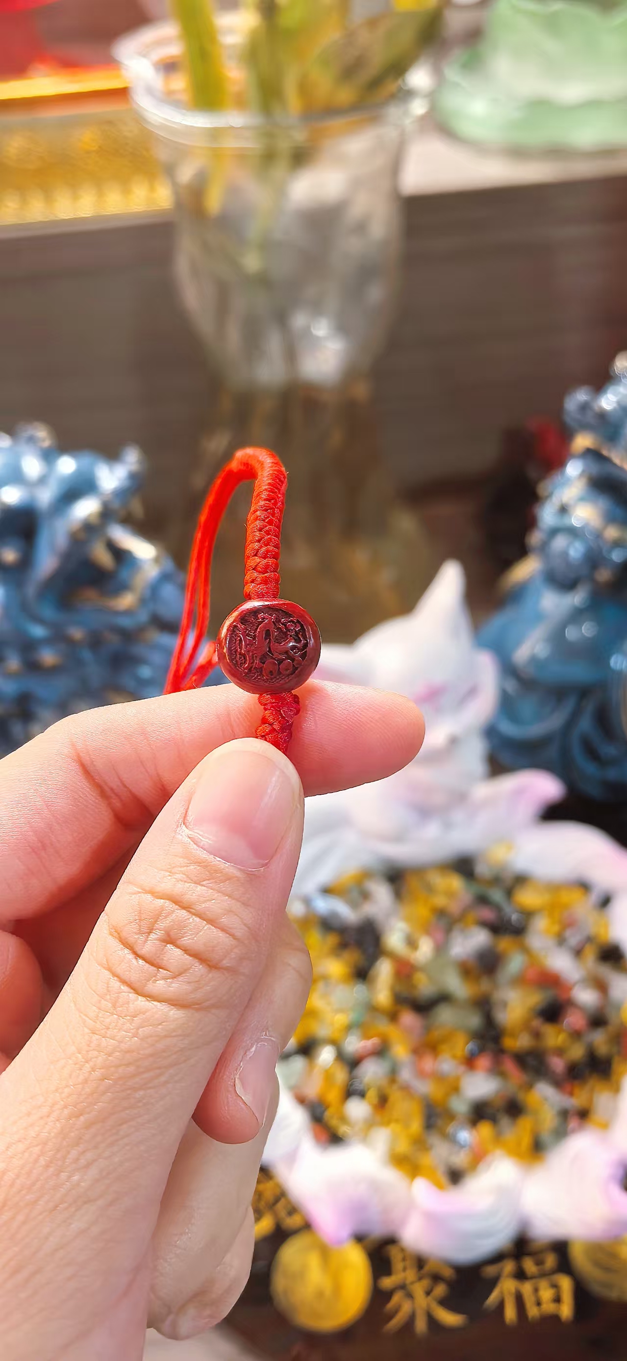 非金属玻璃手链 手工编织朱砂十二生肖手串，样式随机