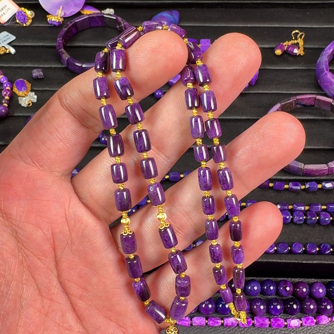 苏纪石（舒俱来）18K金镶嵌项链