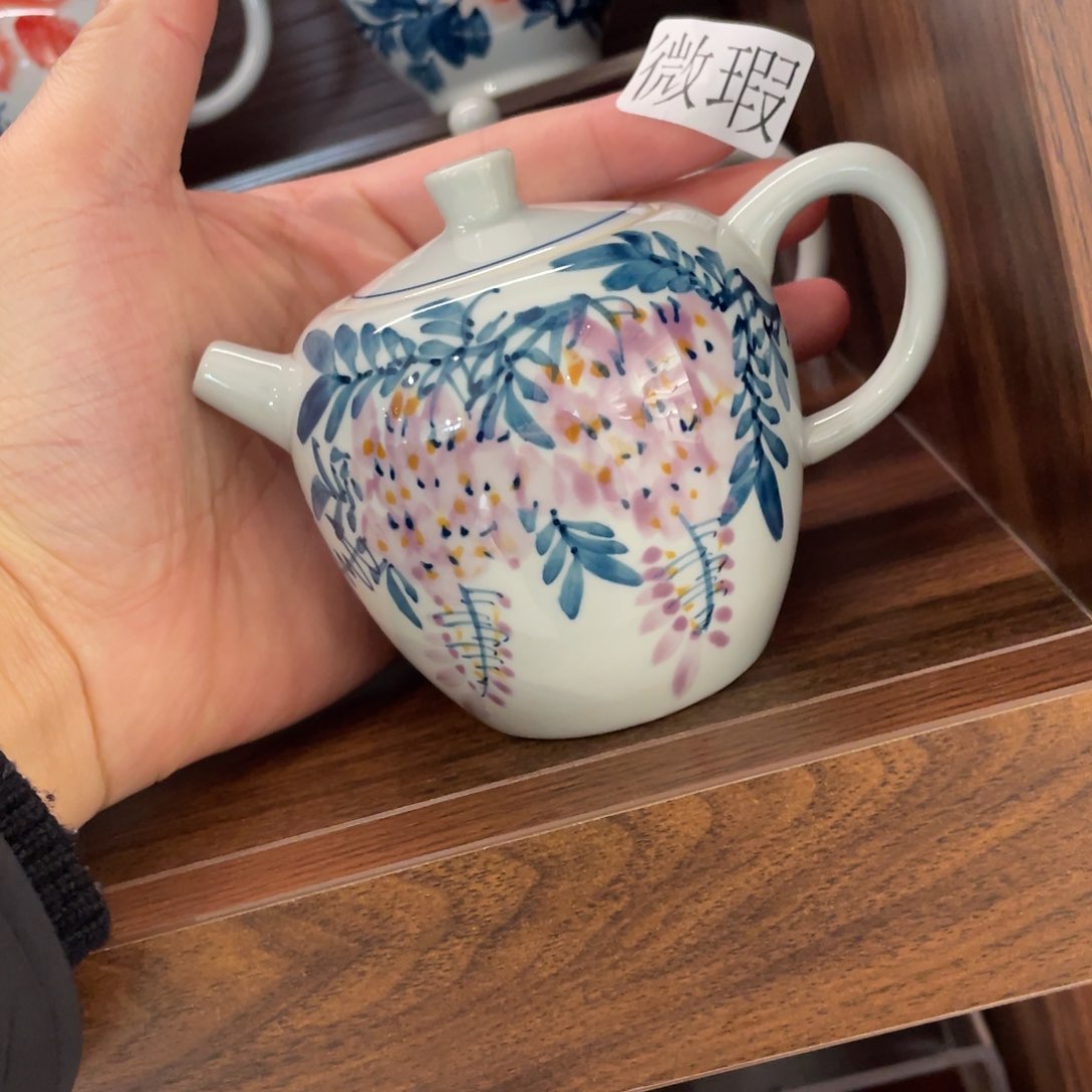 釉下手绘茶具微瑕