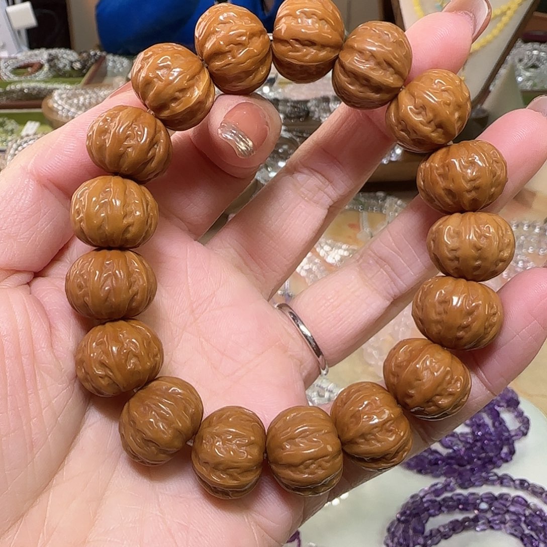 水晶未镶嵌手串猴头核桃