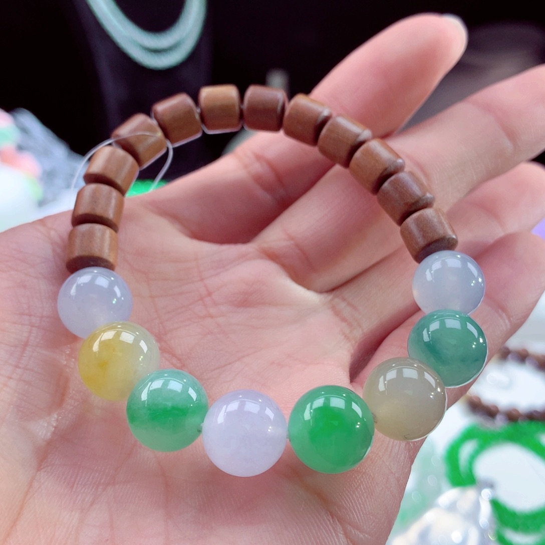 翡翠手链未镶嵌缅甸天然A货翡翠