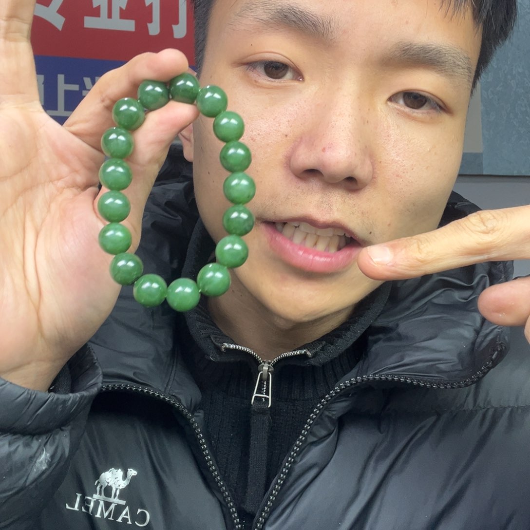 和田玉手链未镶嵌多样性拍一发一俄罗斯碧玉卡12