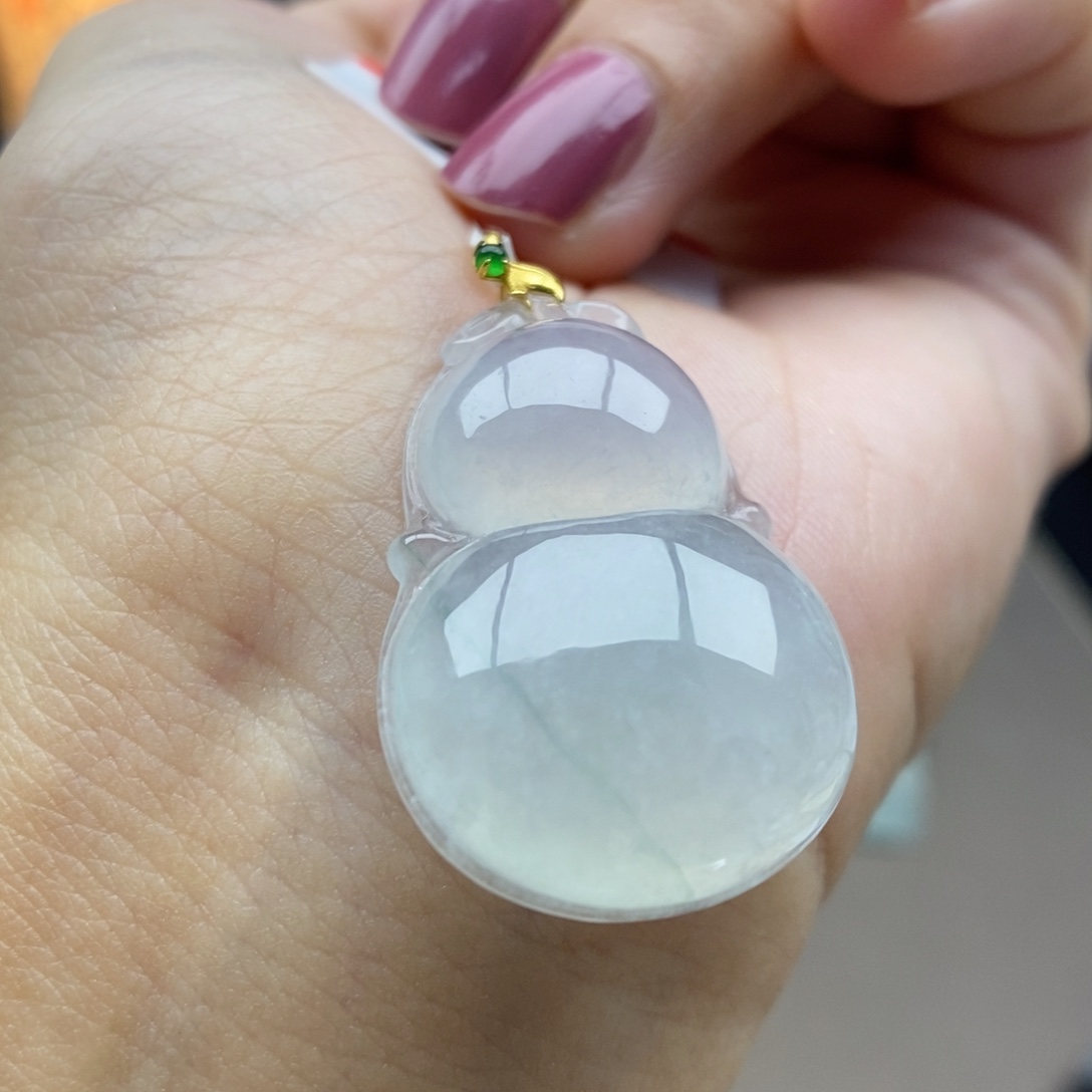 翡翠18K金镶嵌颈饰吊坠42