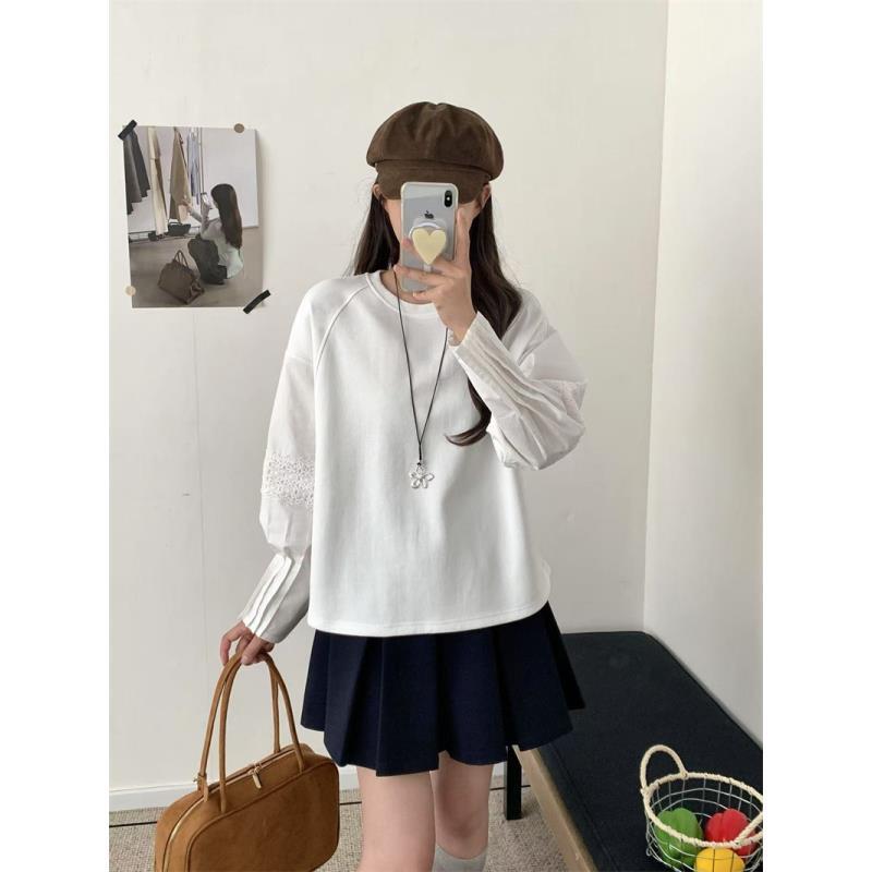 [花袖小褶]25年早秋新款简约泡芙洋气少女风T恤MW-A2220