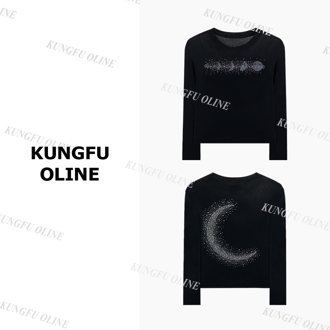 【FF】【烫钻月亮】CT50-92秋季流光风羊毛流行印花T恤正肩