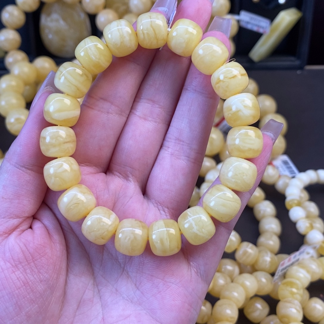 未镶嵌蜜蜡裸石夏*满蜡虎皮12