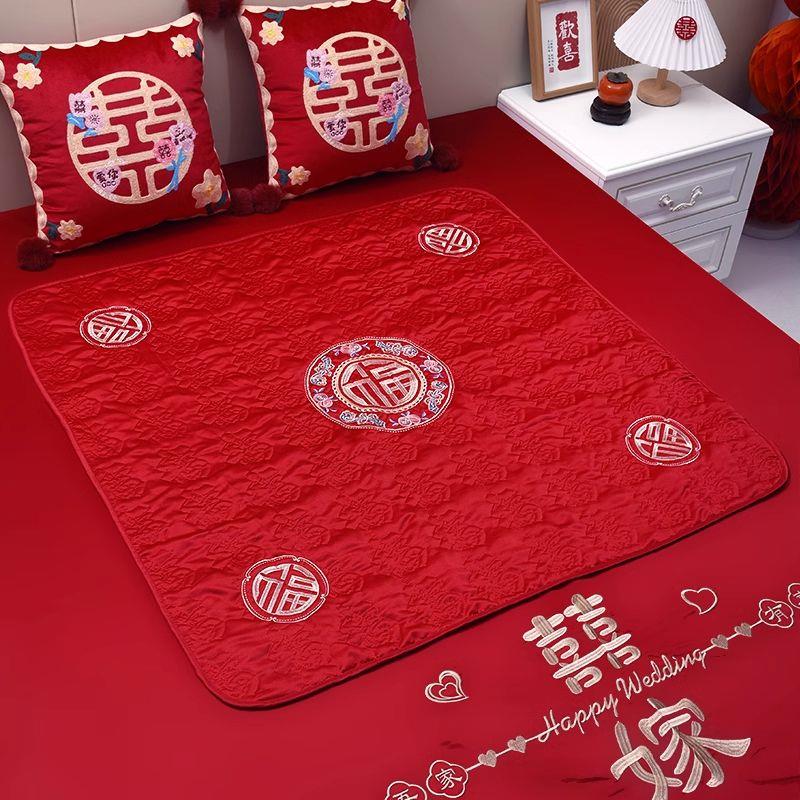 结婚坐福被子新娘坐福垫婚房布置喜被床上早生贵子陪嫁用品大全