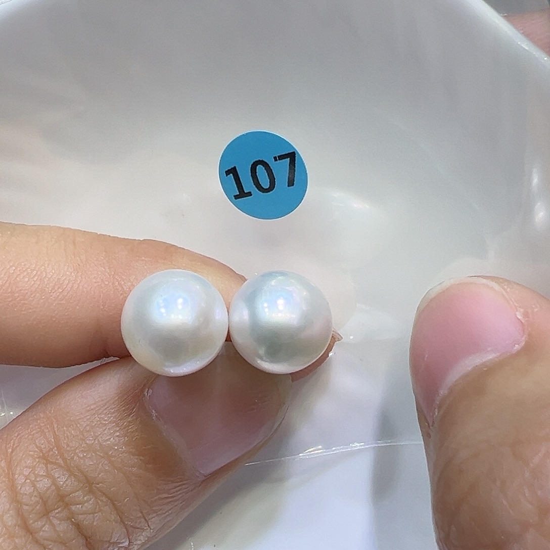 耳饰银S925镶嵌淡水珍珠