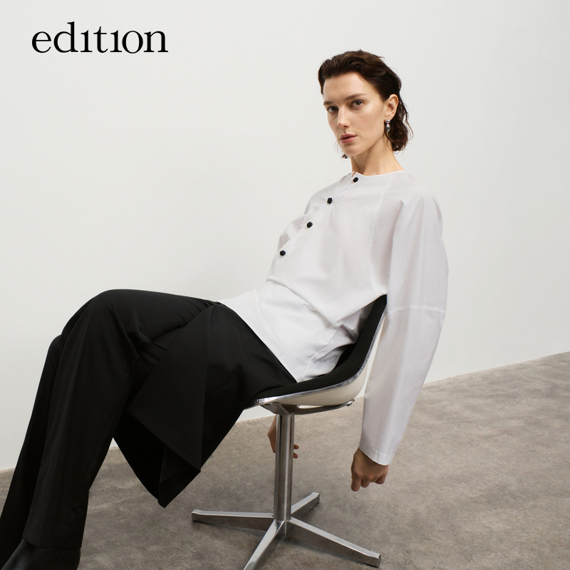 【商场同款】edition秋季款中式绑带收腰衬衫#EBD3TOP010