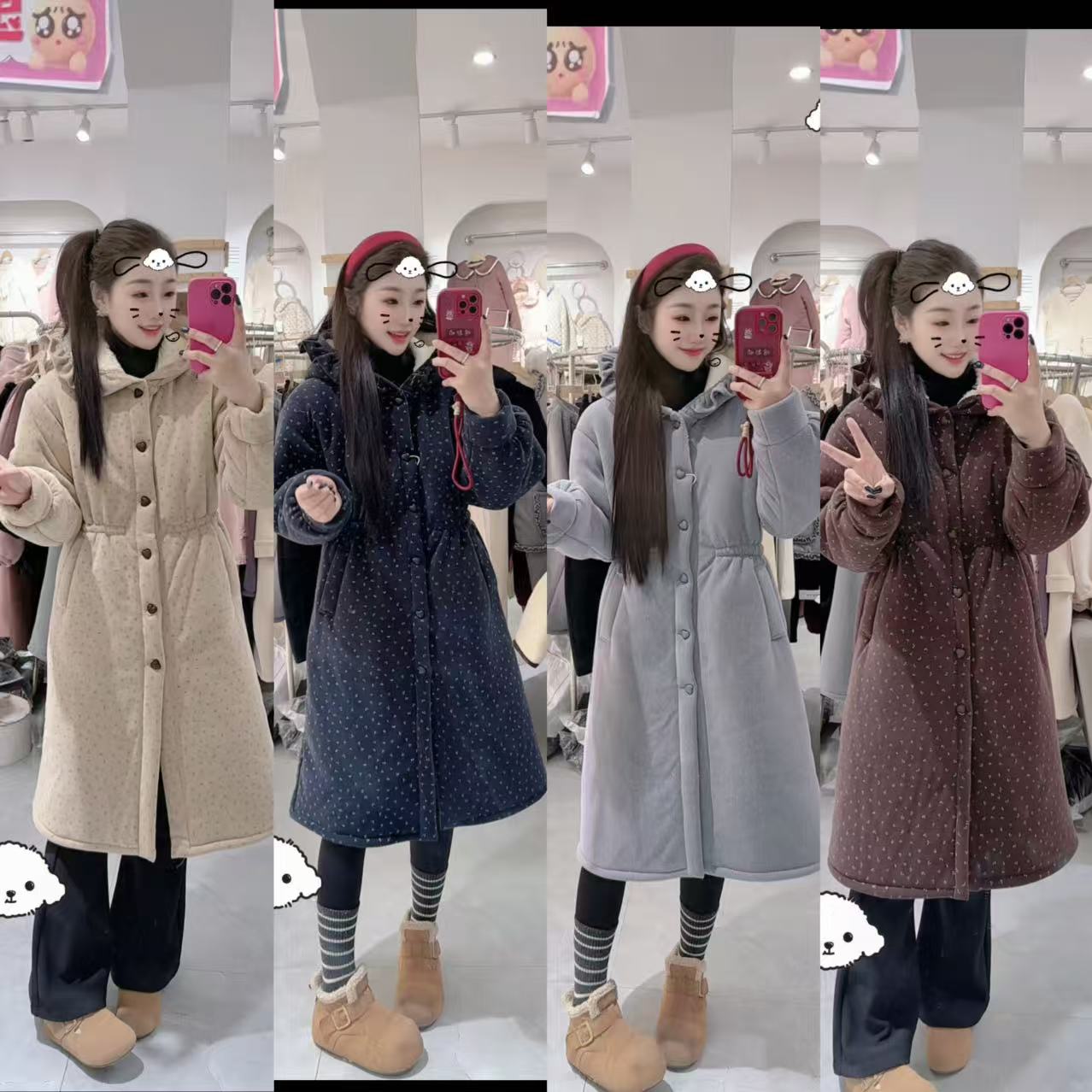 三层加厚花苞款收腰碎花长款外穿家居服