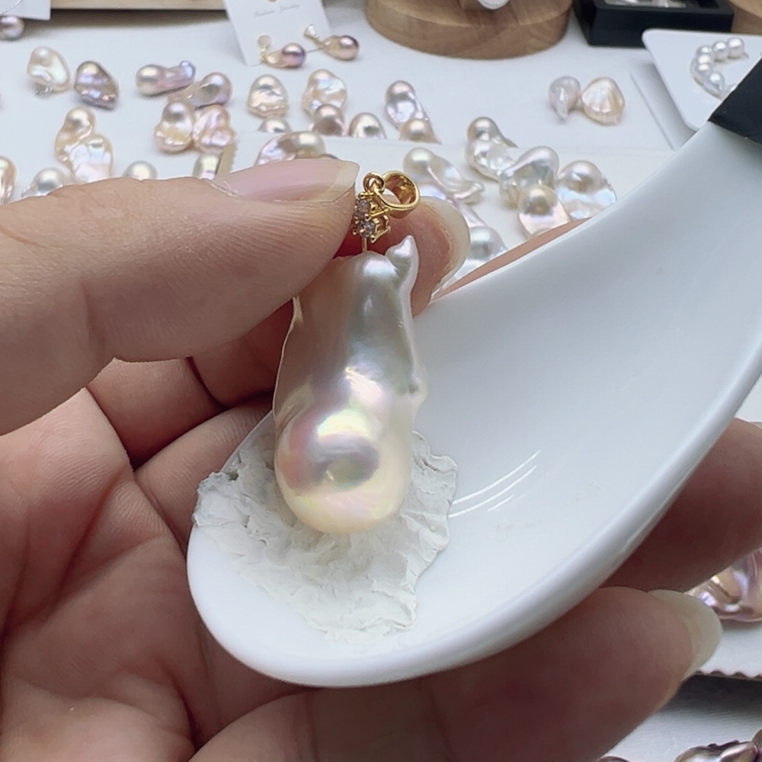 银S925镶嵌淡水珍珠天然淡水珍珠c****悠