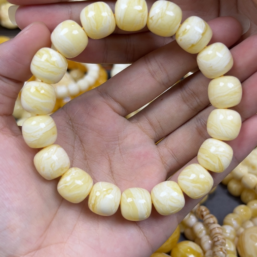 琥珀未镶嵌手串同料老邢手串13mm