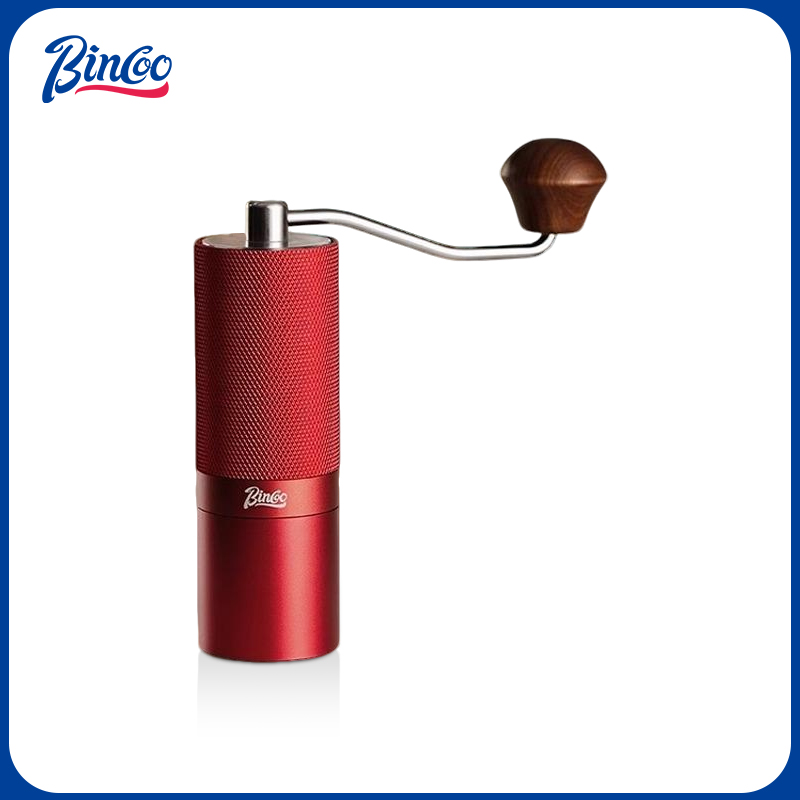 bincoo咖啡豆手动磨粉器菱格纹手摇磨豆机CNC六星钢芯小型研磨器
