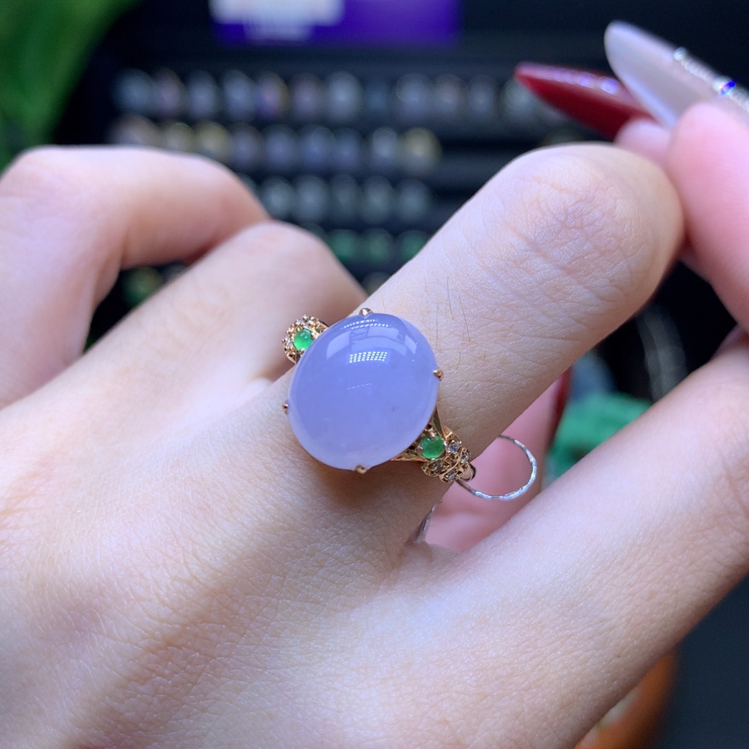 翡翠颈饰18K金镶嵌天然