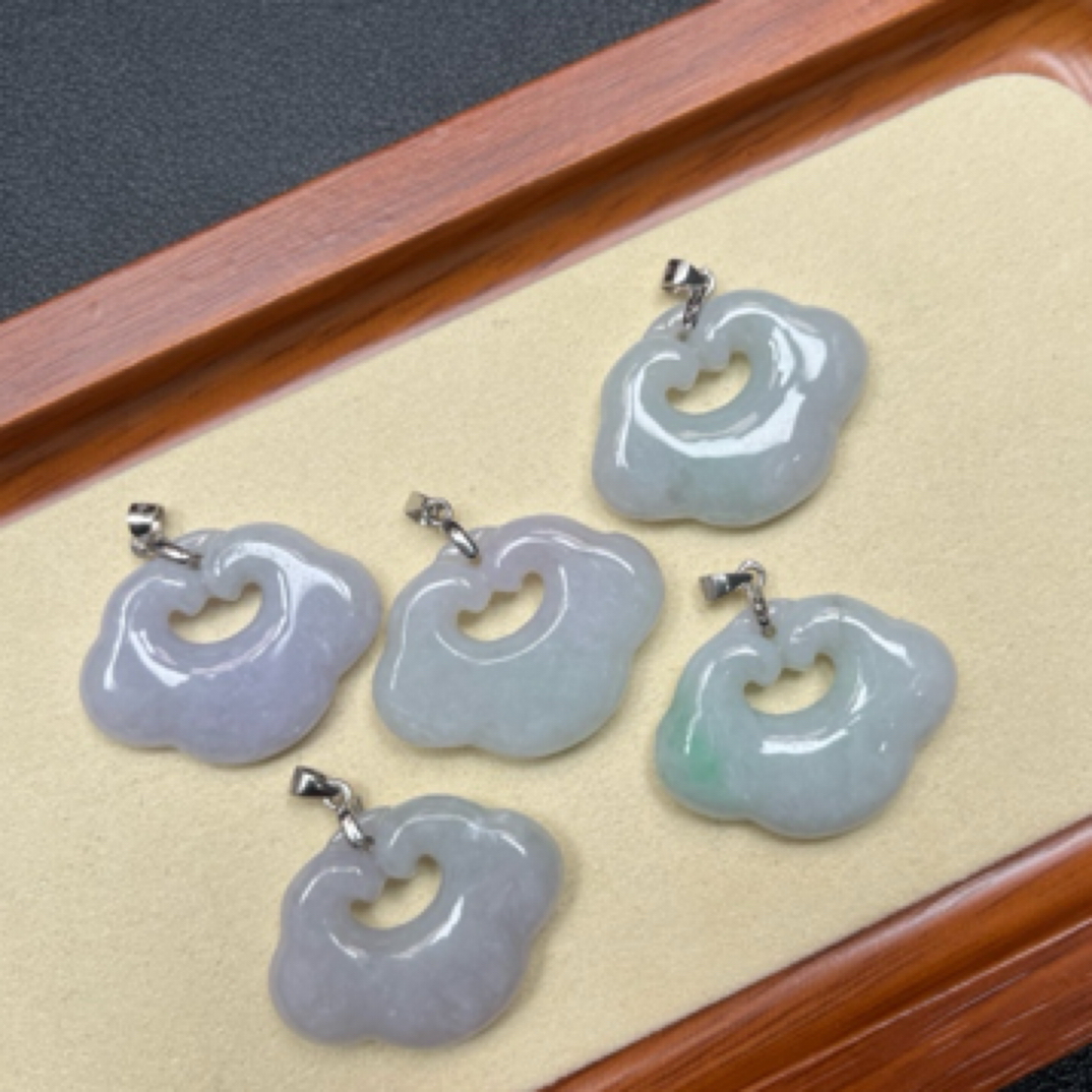 天然缅料翡翠如意锁（多样性发货发其一）