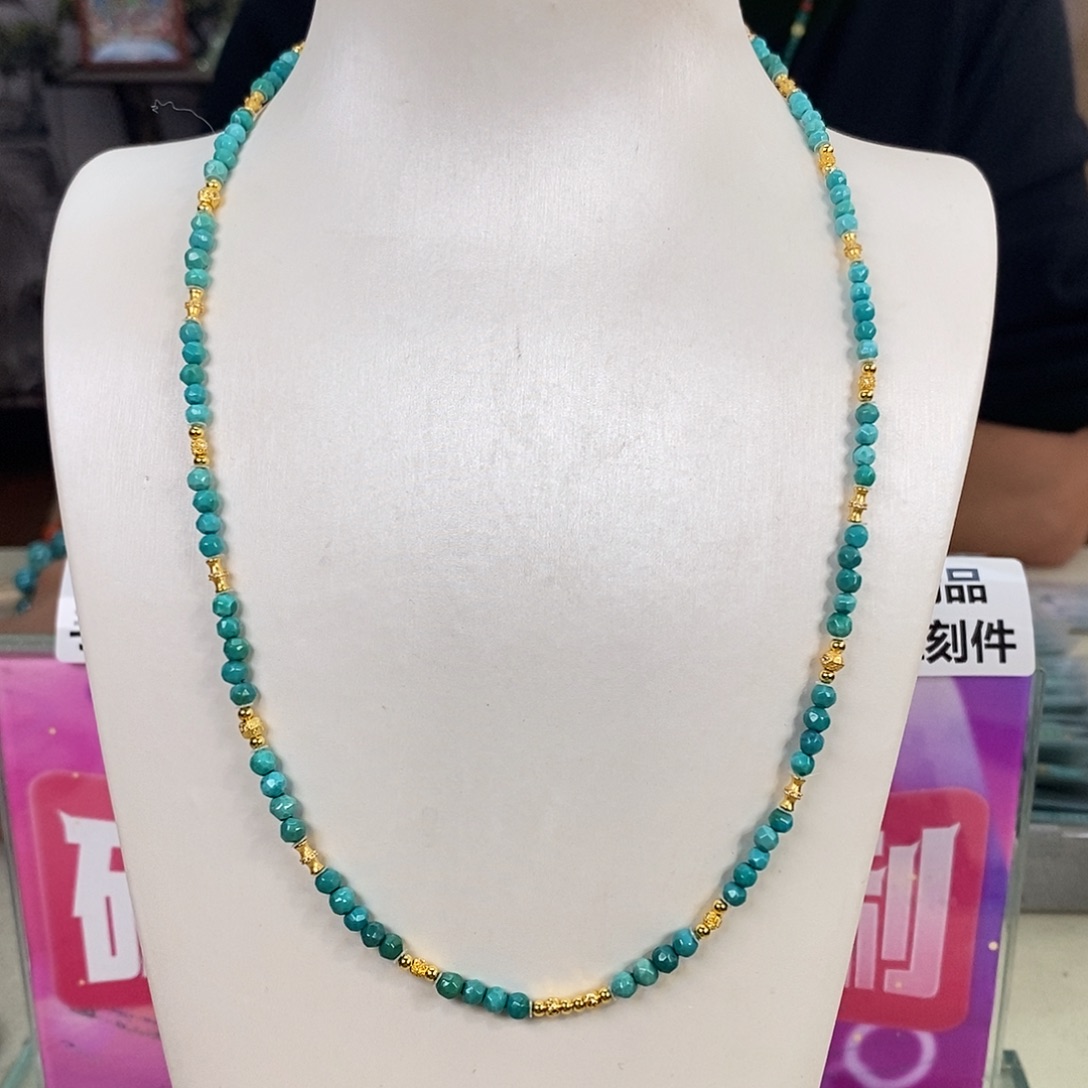 绿松石银S925镀金镶嵌珠宝奇石