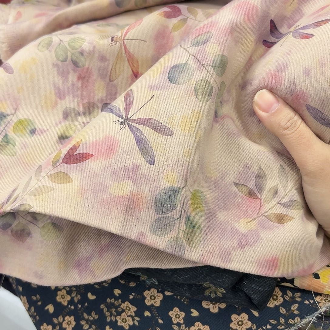 麻1’5双层紫色扎染面料