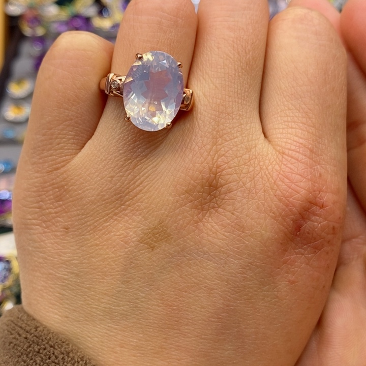 水晶戒指银S925镶嵌天然水晶戒指