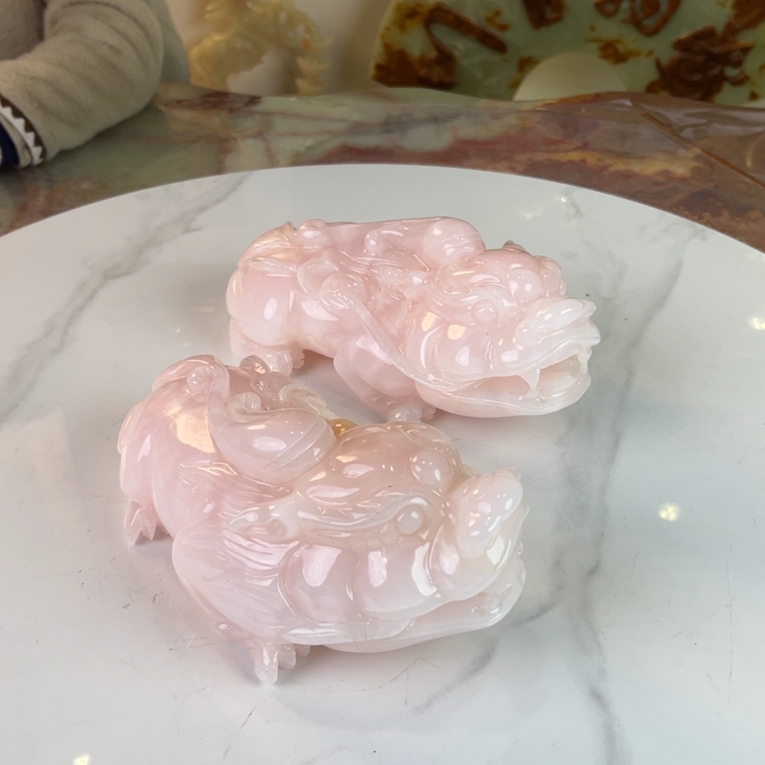 无***～玉天然粉紫料精品貔貅