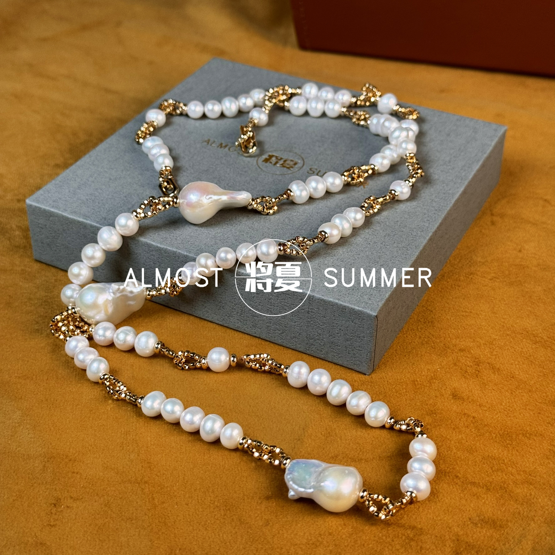 合金项链 【6-7mm白珠巴洛克项链】将夏-气质时尚85cm