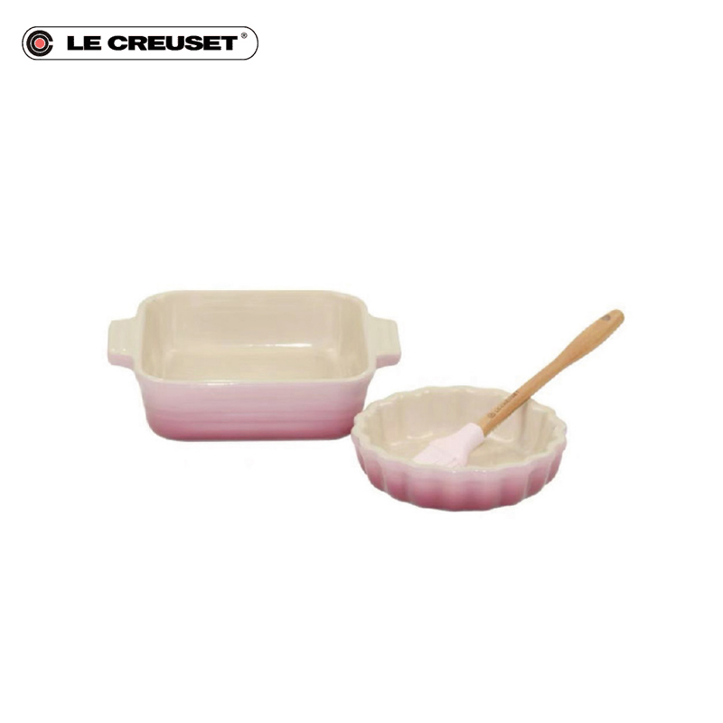 酷彩LE CREUSET派盘/儿童碗勺礼品装樱花粉