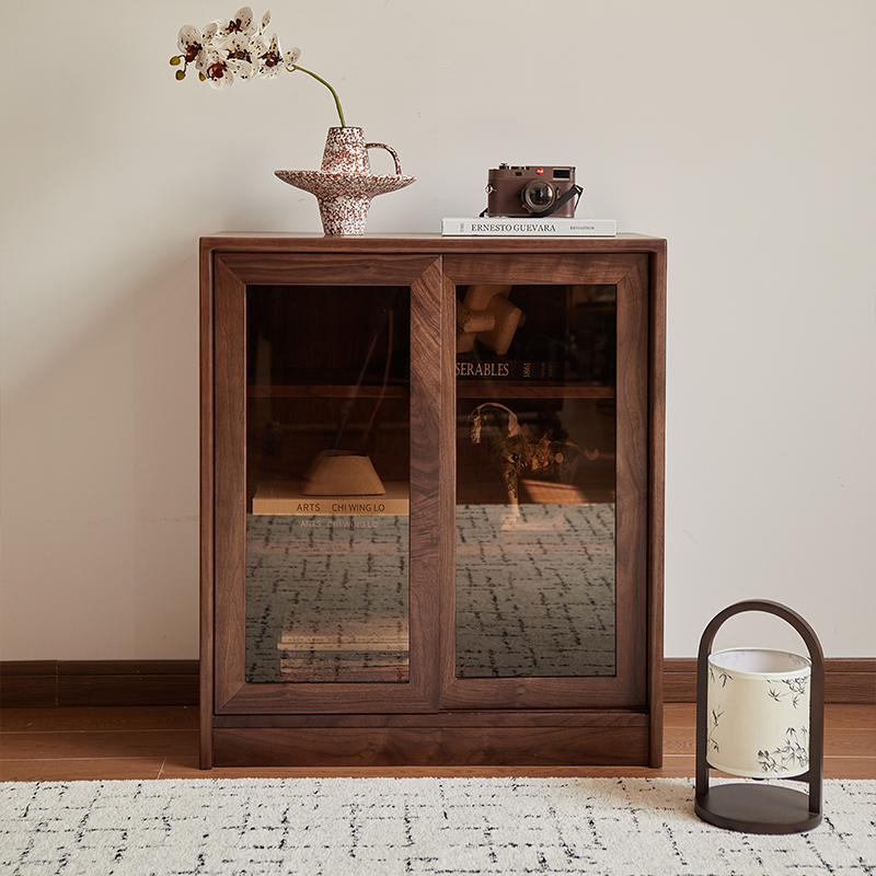 臻致美G北美黑胡桃木百纳组合柜组合柜边柜角柜家用置物