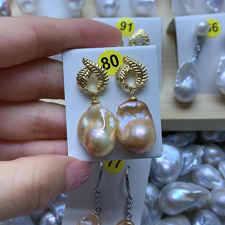 淡水珍珠耳饰银S925镶嵌