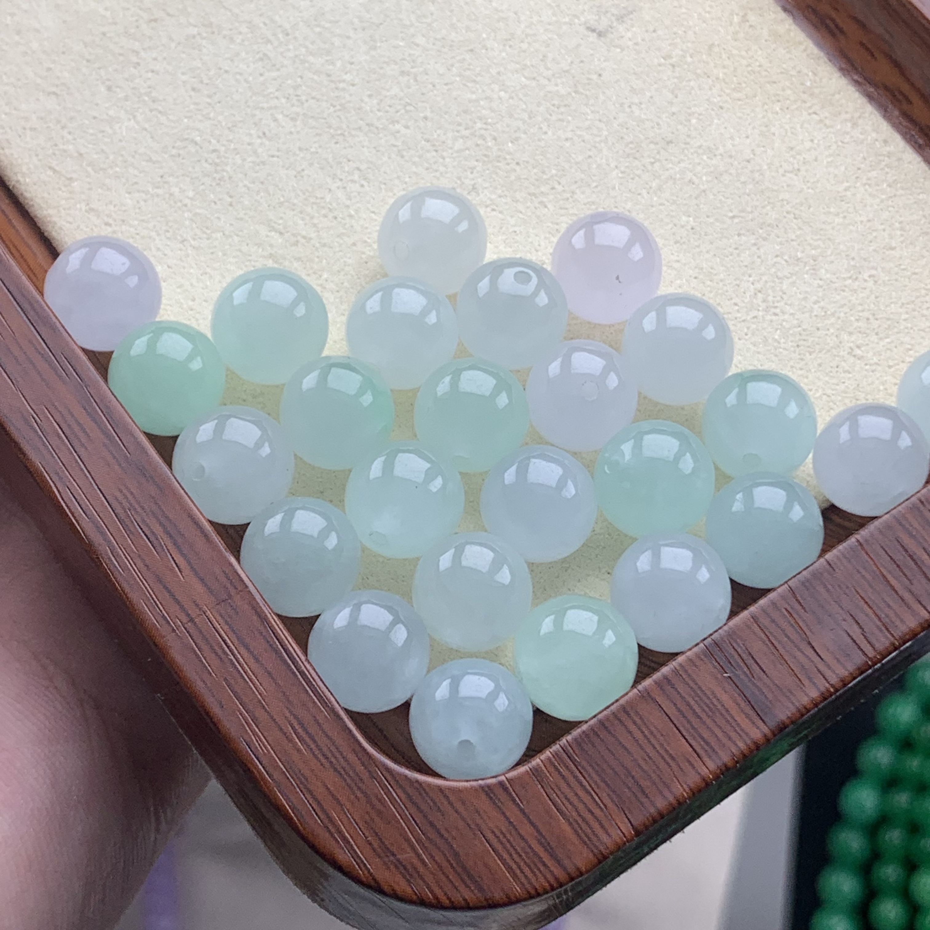 10mm 天然缅甸A货翡翠 马卡龙单珠 多样性发货其一