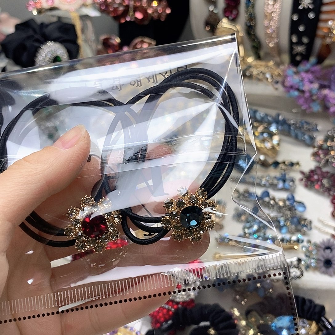 仿水晶合金花朵头绳