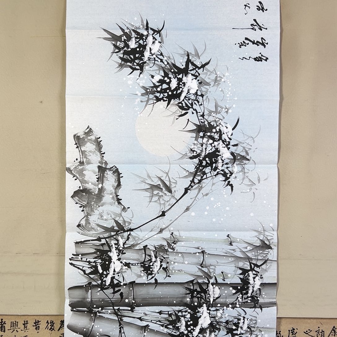 国画371 牡丹之花之叶的颜色与叶