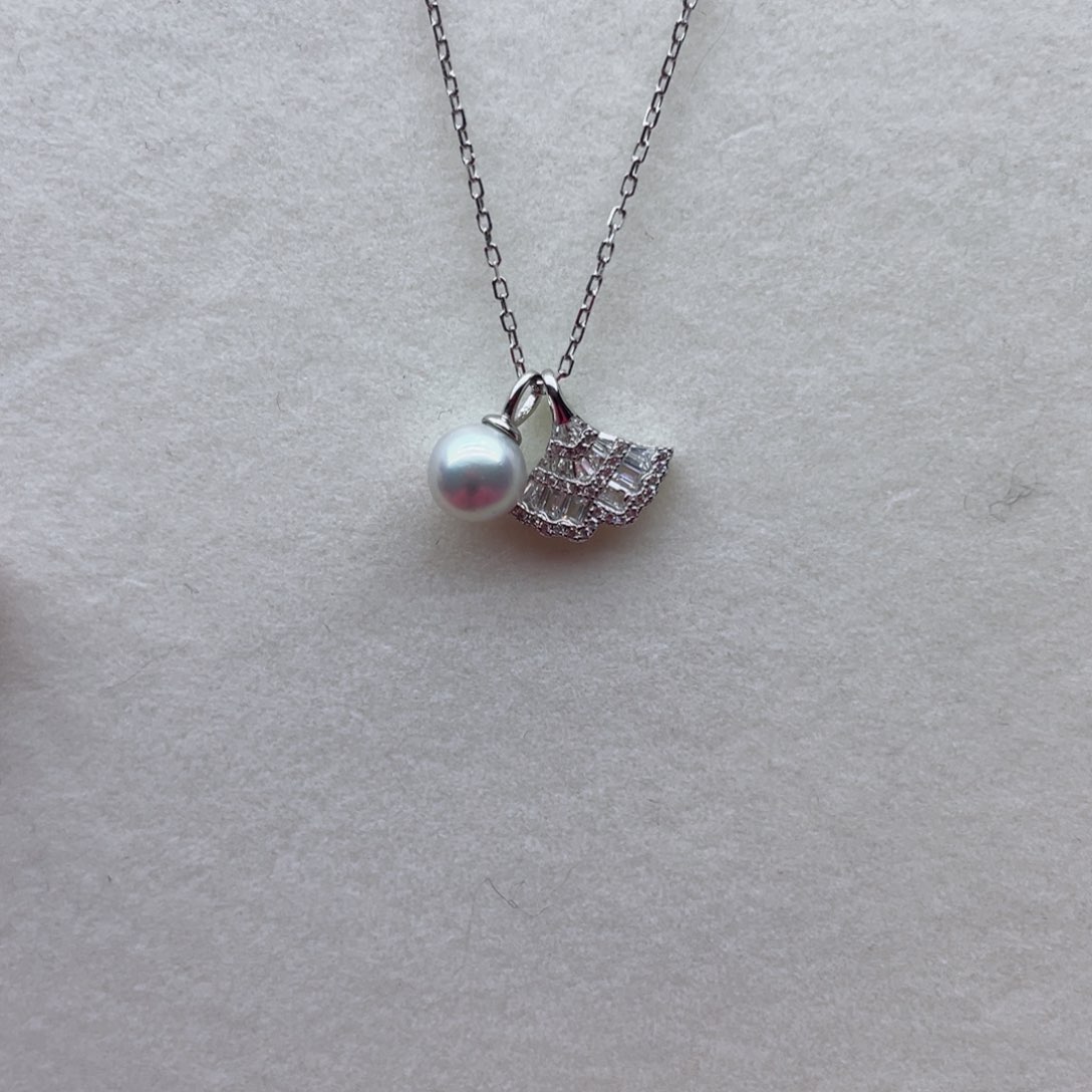 海水珍珠银S925镶嵌套链A5